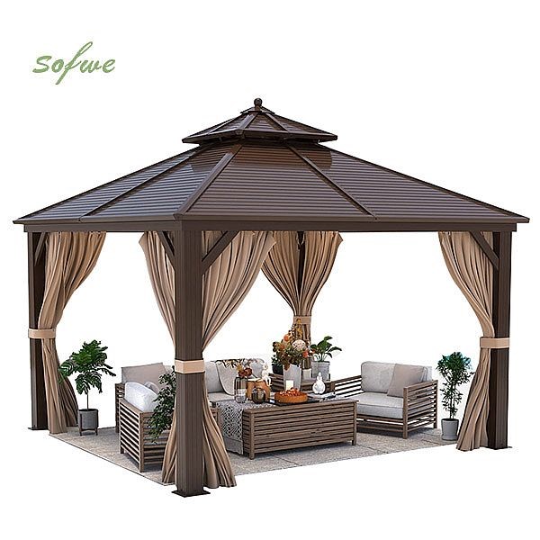 Outdoor Aluminum Double Roof Gazebo